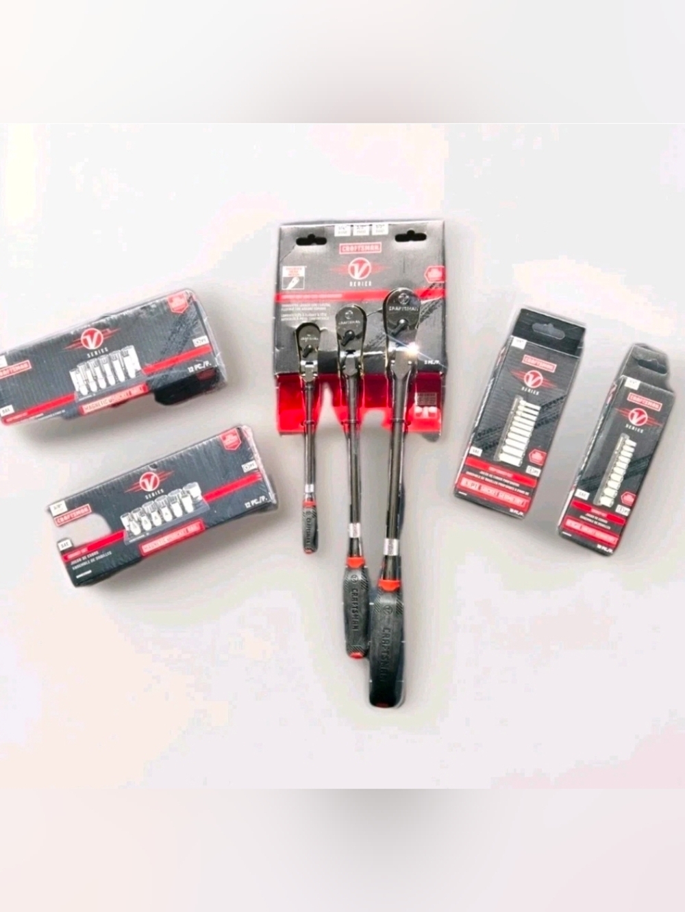 CraftsmaCraftsman V-Series  1/4" 3/8 & 1/2 Drive Ratchets With 5 Sets Of Sockets